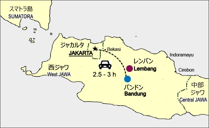 Map of Bandung and Lembang